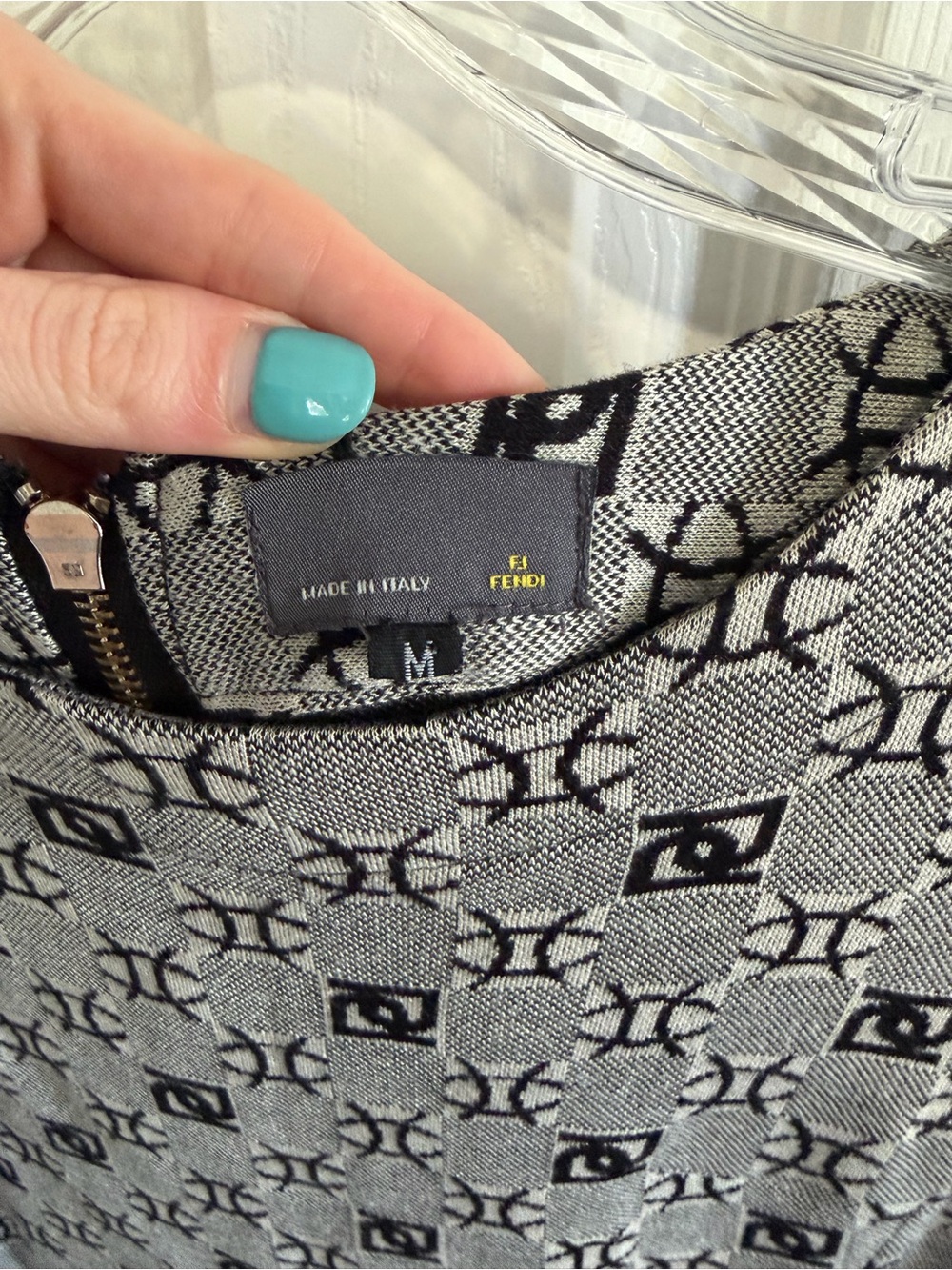 Fendi Monogrammed Shift Dress Size Medium - Picture 2 of 3
